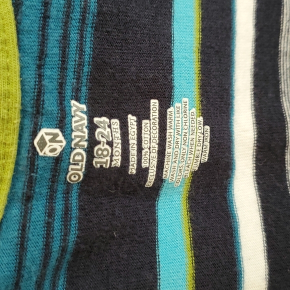 Blue Green Striped Tee - Picture 4 of 4